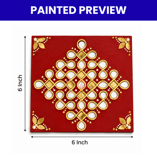MDF Premarked Kolam Design Chowki