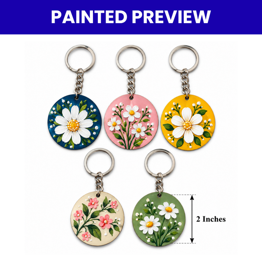 MDF Keychain Base Cirlce Set of 5
