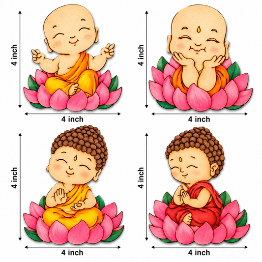 Pre Marked Baby Buddha- Set of 4