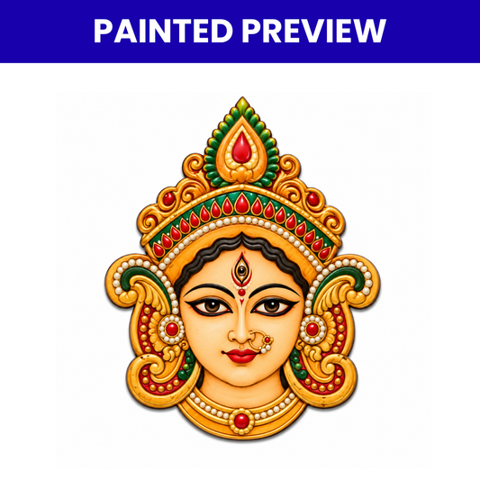 Pre Marked MDF Cutout Durga Maa Face