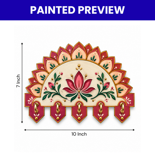 MDF Keyholder Half Round Zigzag Pattern