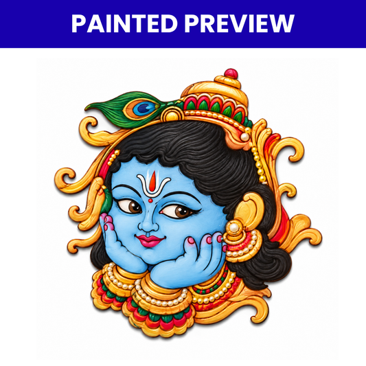 Pre Marked MDF Cutout Krishna Face