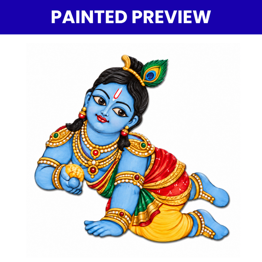 Pre Marked MDF Cutout Navaneetha Krishna (Laddu Gopala)