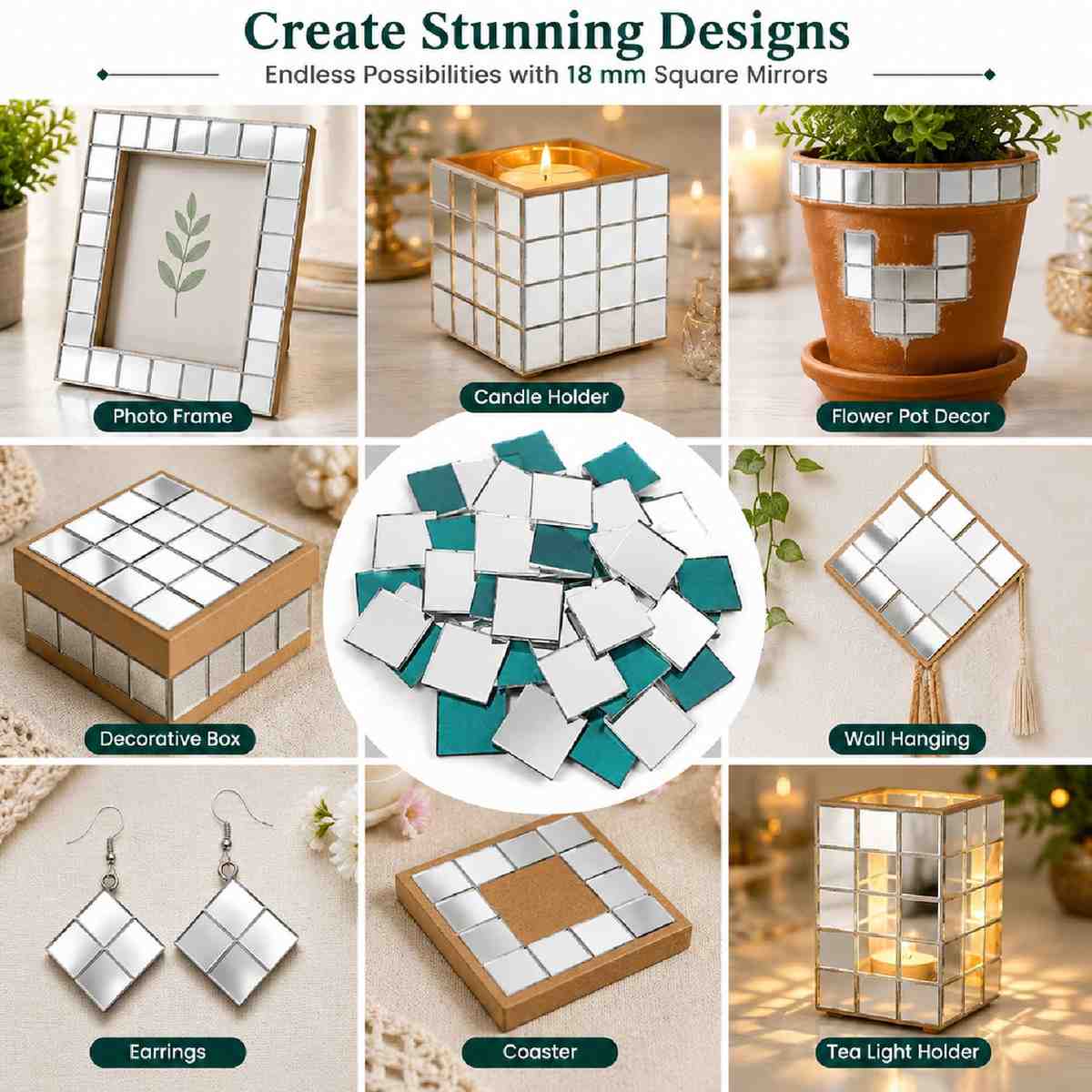 Glass Mirror- Square 18MM