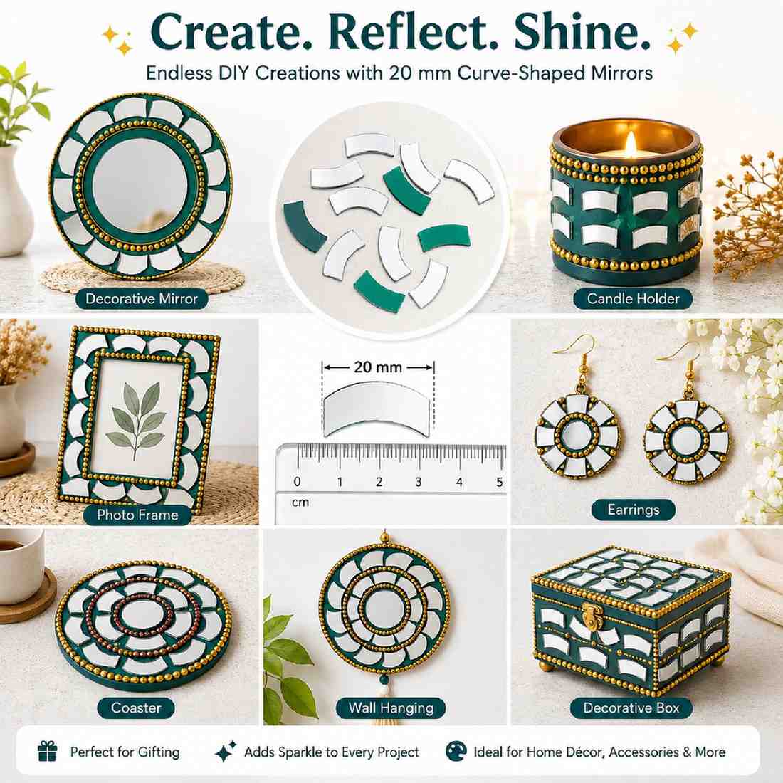 Glass Mirror- Decorative- Design- 8- 20MM