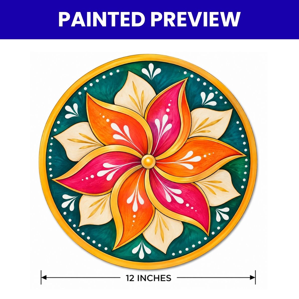 Pre-Marked Mandala Design-11