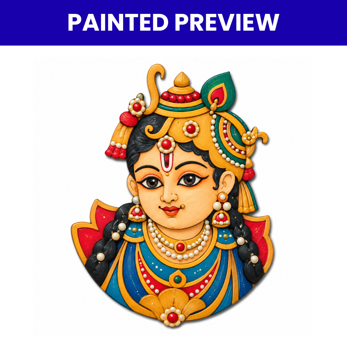 Pre Marked MDF Cutout Krishna Design-04