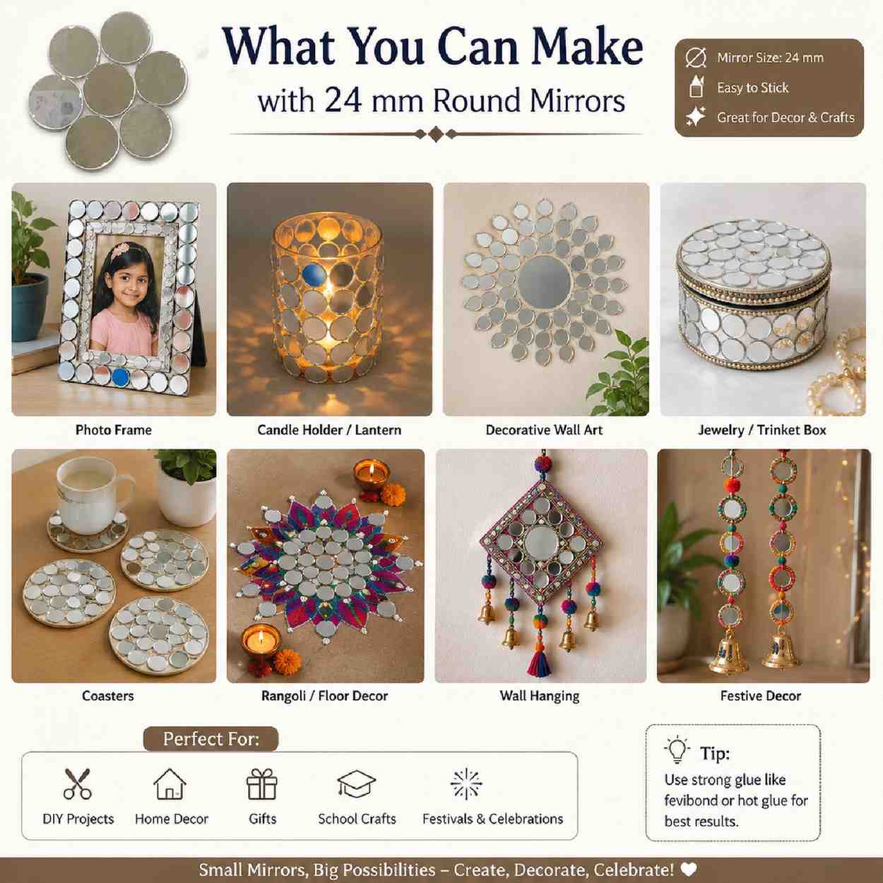 Glass Mirror- Round- 24MM