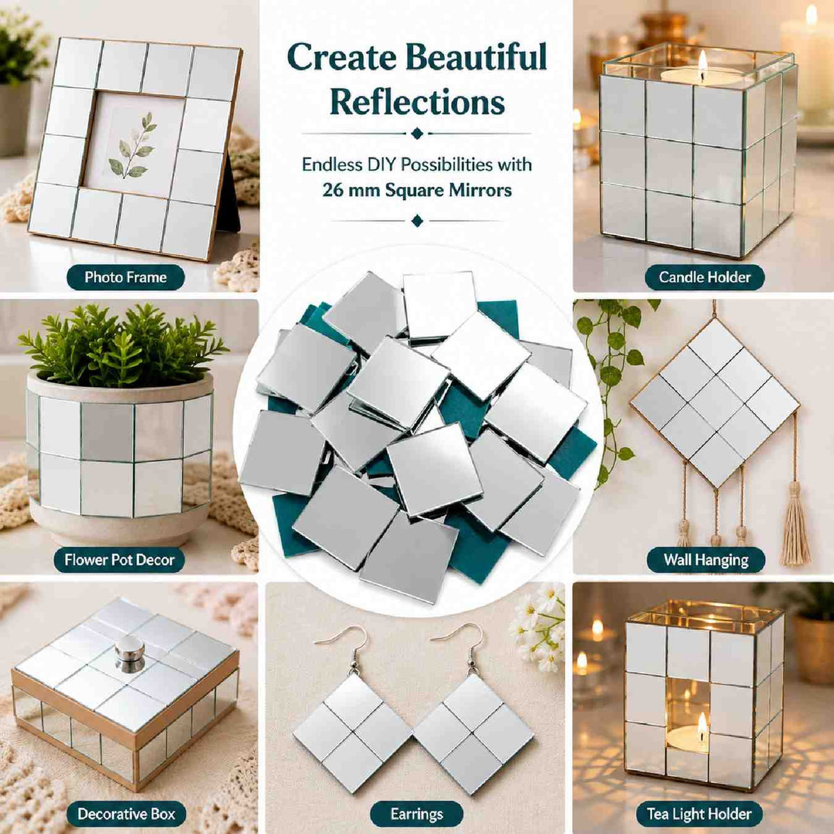 Glass Mirror- Square 26MM