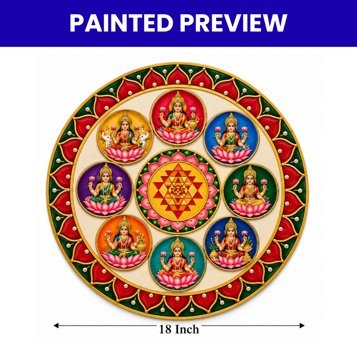 Pre Marked Ashta Laxmi Round Style