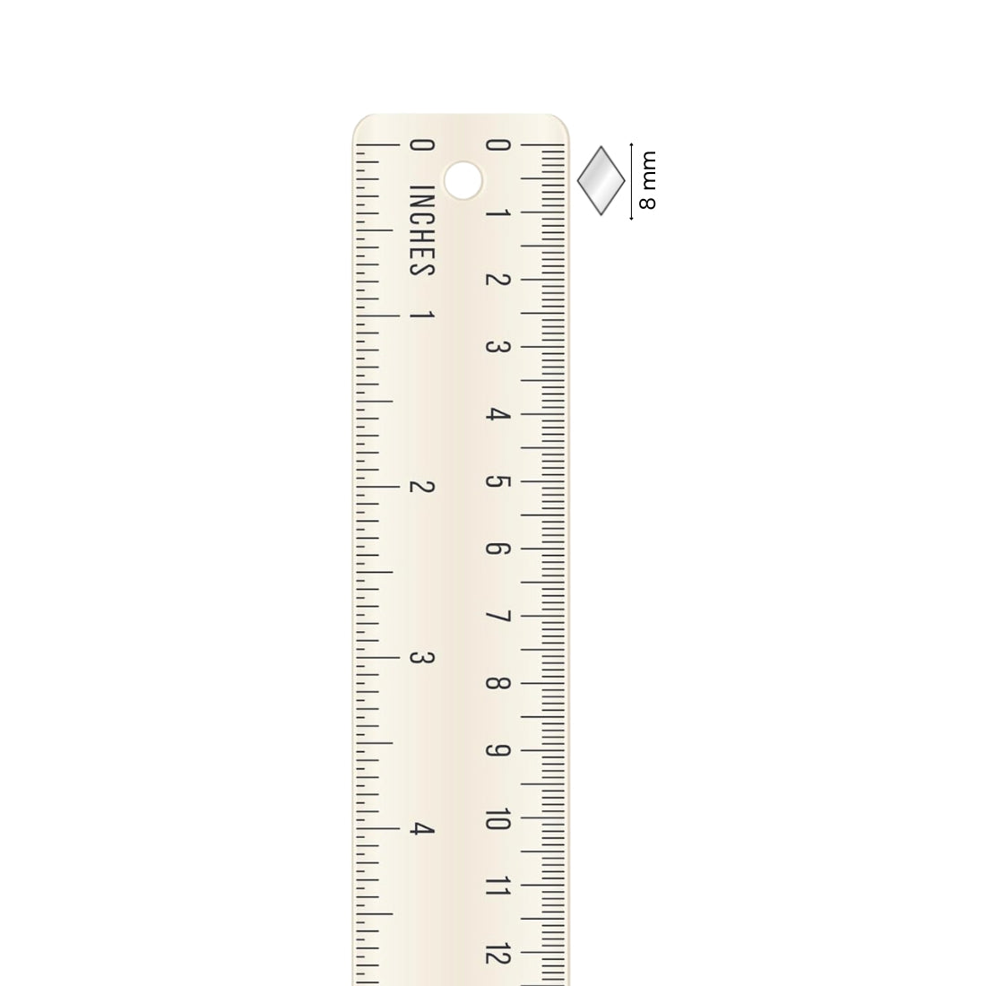 Glass Mirror- Diamond- 8MM