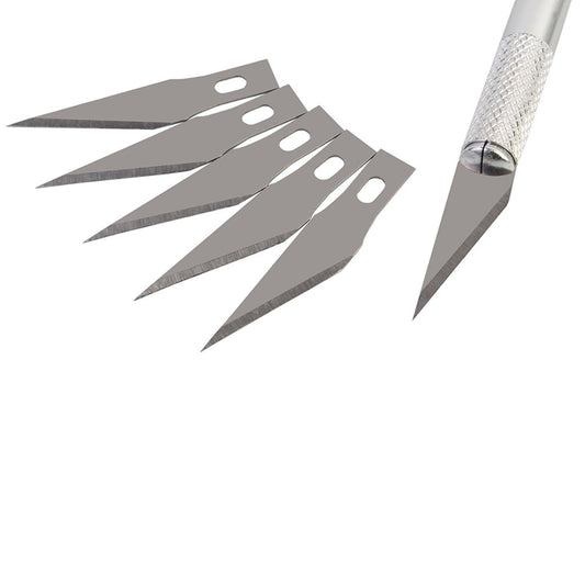 Precision Knife Art Hobby Knife Set for Crafts and Scrapbooking (Silver)