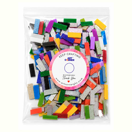 Mix Color Glass Mirror-Rectangle- 25MM