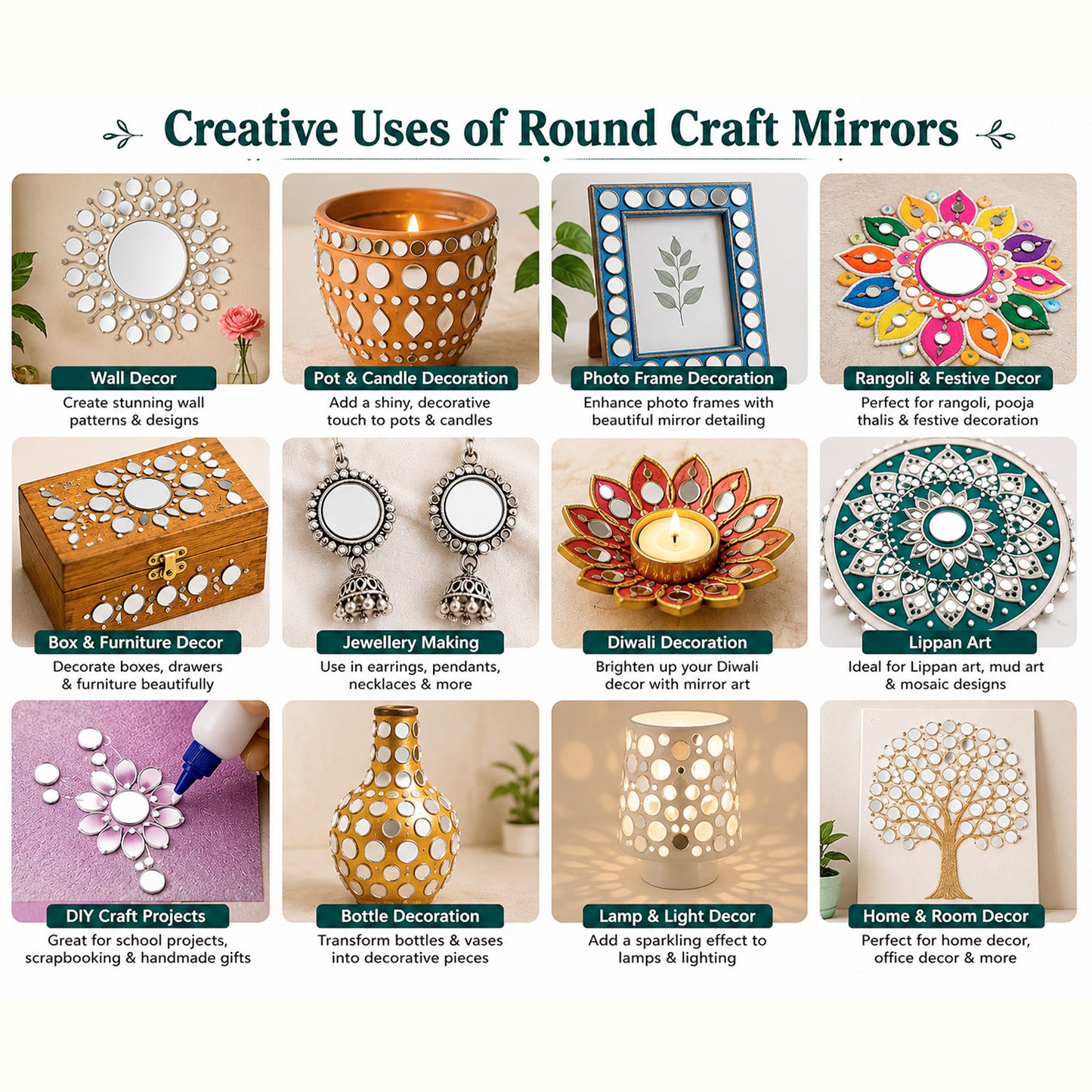 Glass Mirror- Round- 4MM