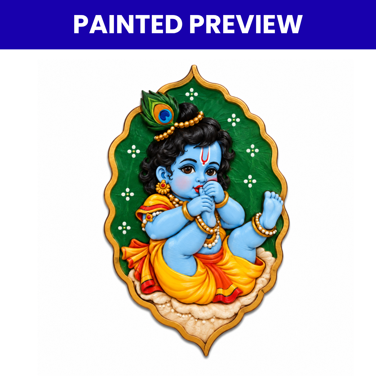 Pre Marked MDF Cutout Kanha Leaf