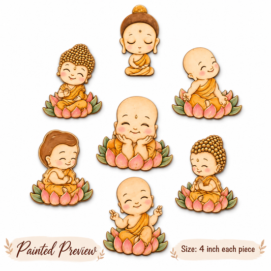 Pre Marked Baby Buddha- Set of 7