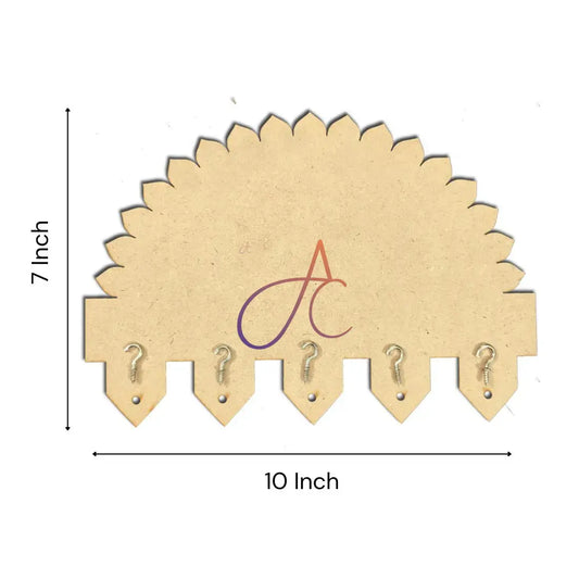 MDF Keyholder Half Round Zigzag Pattern