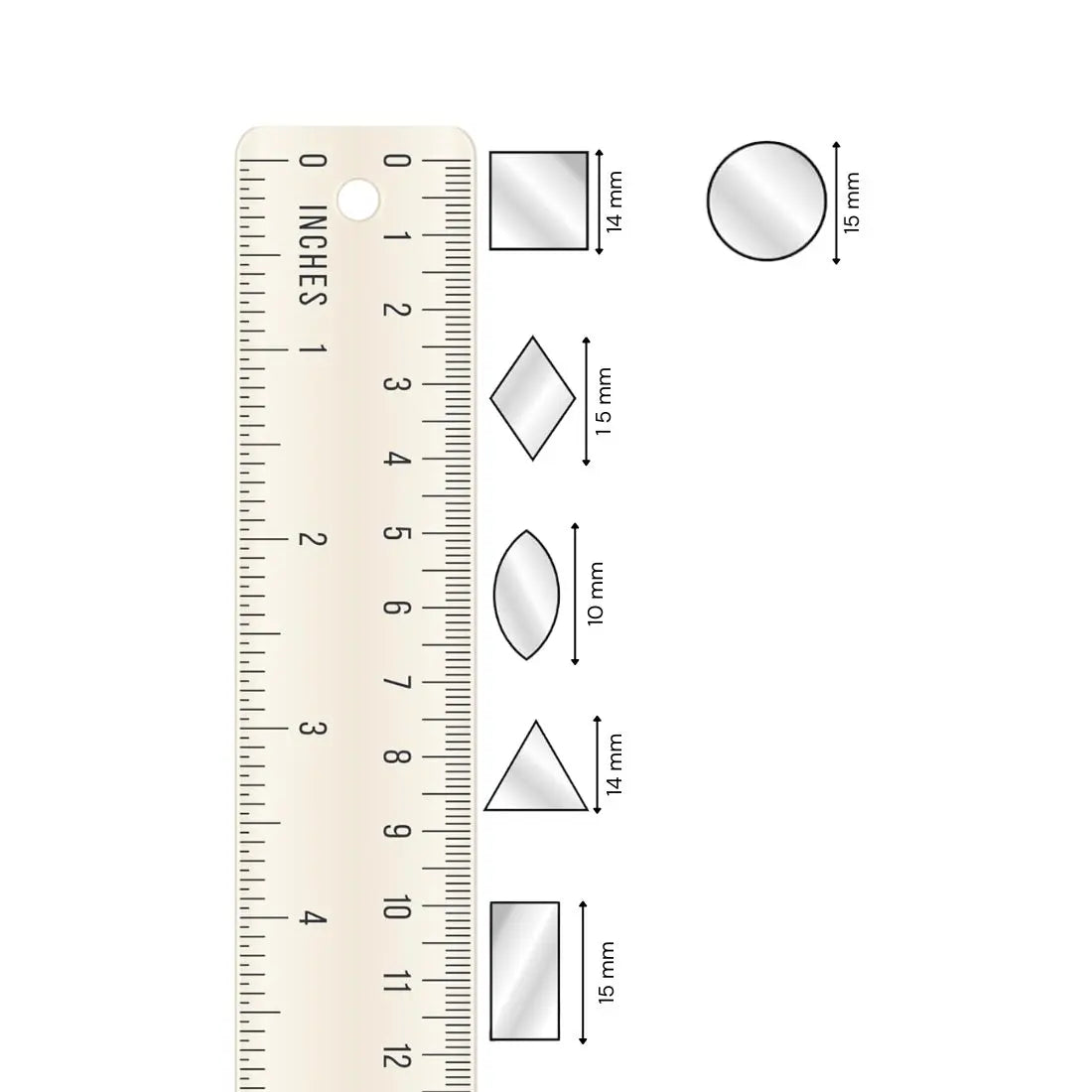 1950-Pieces Glass Mirror Set with Free Glue for Lippan & DIY Crafts (Mirror Kit-05)