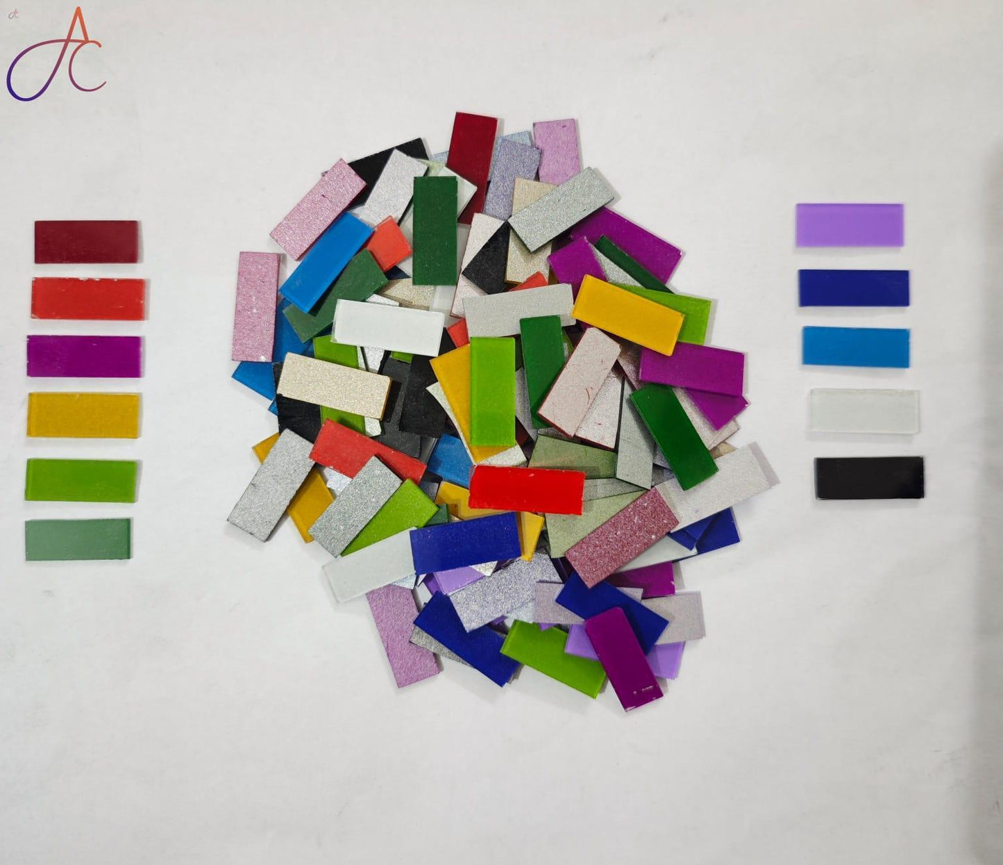 Mix Color Glass Mirror-Rectangle- 25MM