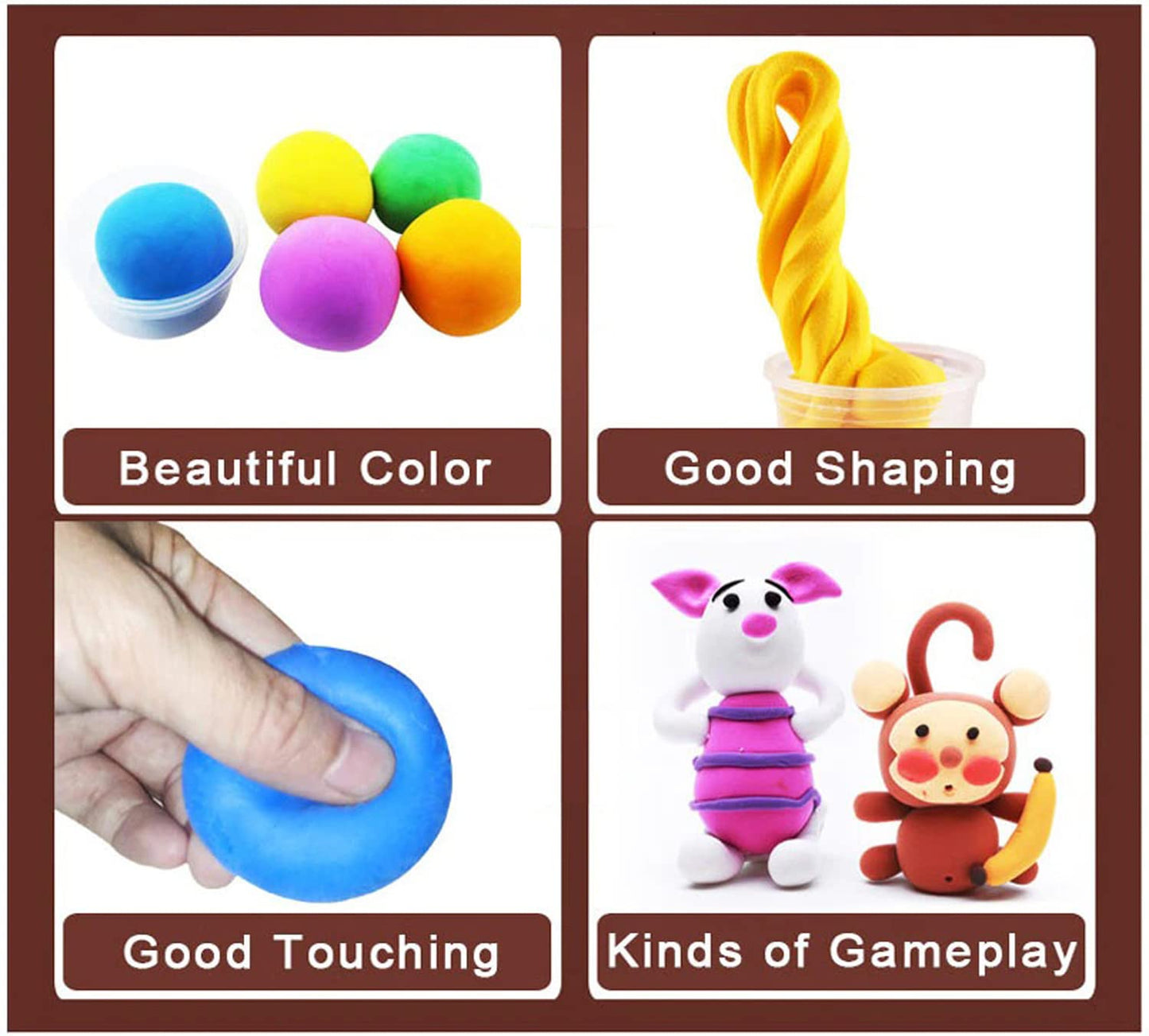Super Light DIY Pack of 12 Air Dry Clay with 3 Tools Soft Creative Colorful Playing Clay Art
