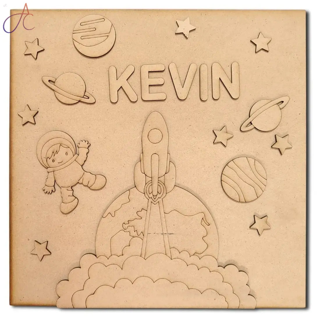 Kids Nameplate- Space Theme Square