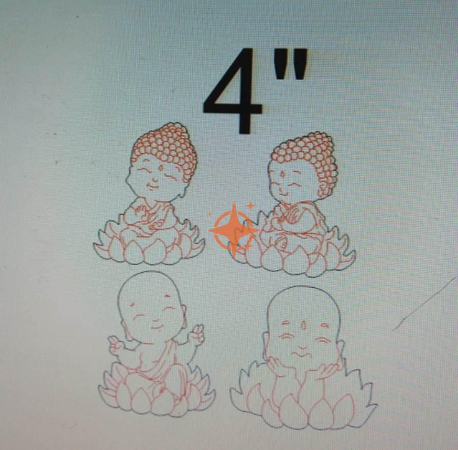 Pre Marked Baby Buddha- Set of 4