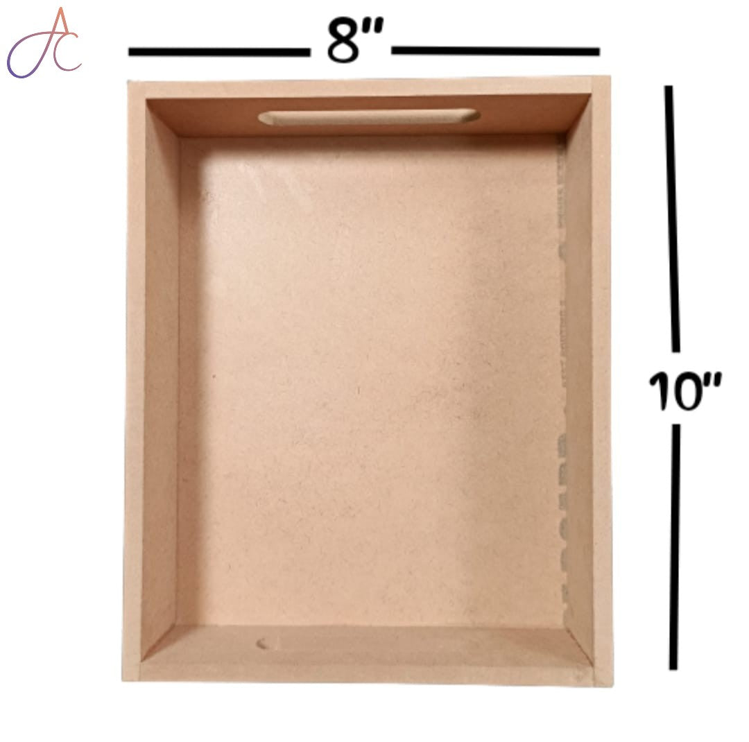 Set of 3 Rectangle MDF Trays | MDF Tray for Decoupage Artists | Wooden Trays | 12*10, 11*9, 10*8 Height 2 Inch each