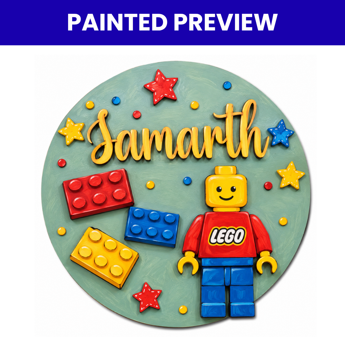 Kids Nameplate- Lego Theme