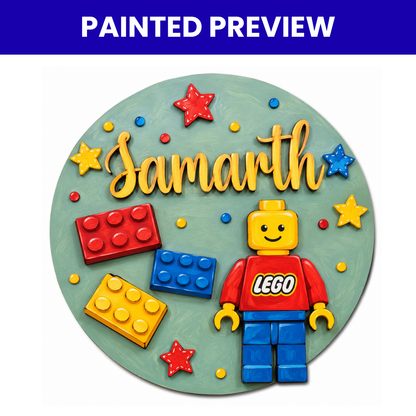 Kids Nameplate- Lego Theme
