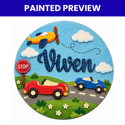 Kids Nameplate- Car Theme