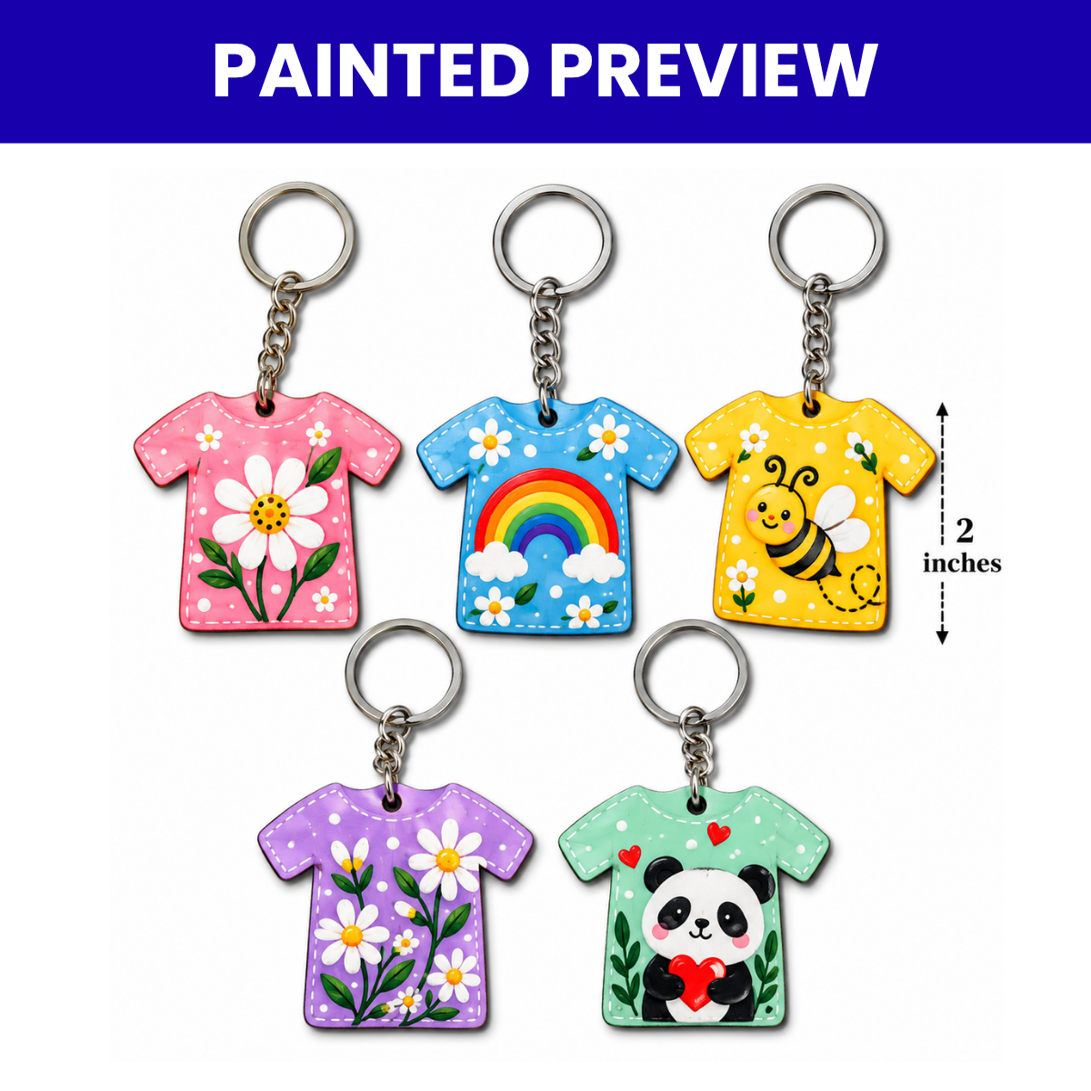 MDF Keychain Base T-shirt Set of 5