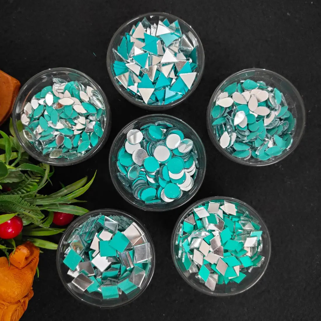 1500-Pieces Glass Mirror Set for Lippan Art, Jewelry Making & DIY Crafts with Free Fabric Glue(Mirror Kit-02)