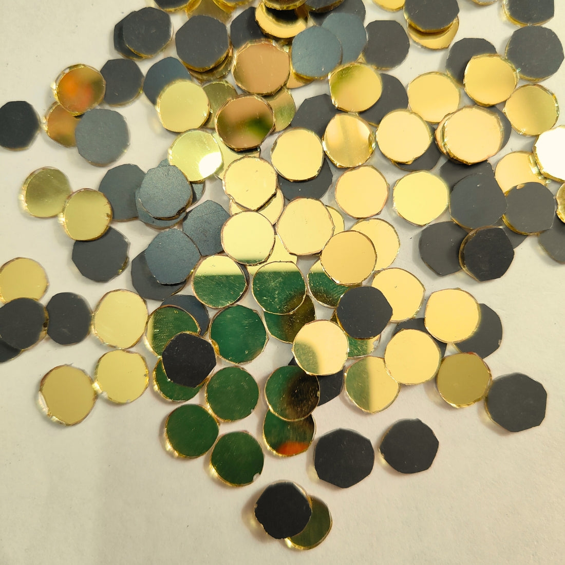 Glass Mirror- Round- Golden- 6MM