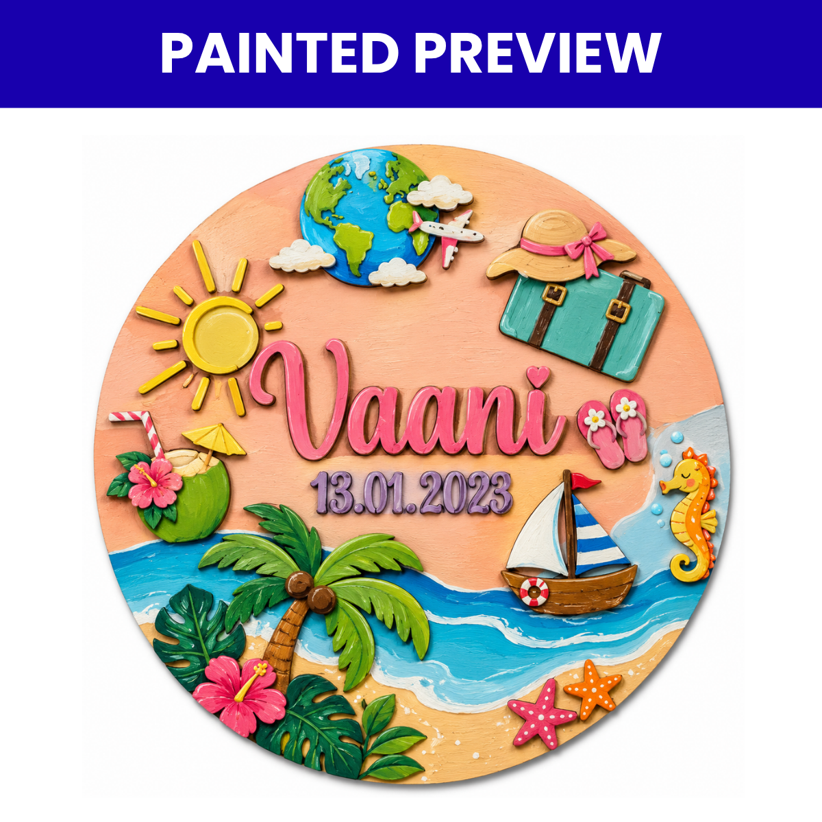 Kids Nameplate- Beach Theme