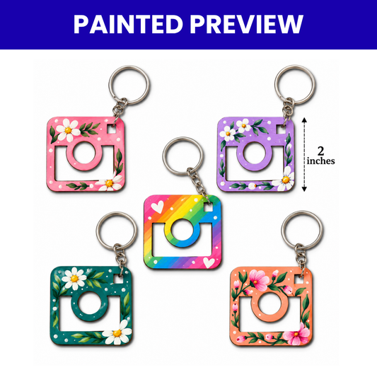 MDF Keychain Bases  Instagram Style Set of 5