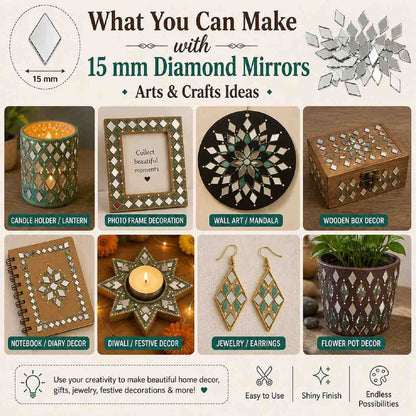 Glass Mirror- Diamond- 15MM