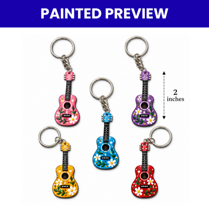 MDF Keychain Bases Guiter Set of 5