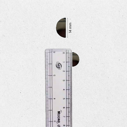 Glass Mirror- Half Circle- 14mm Diameter