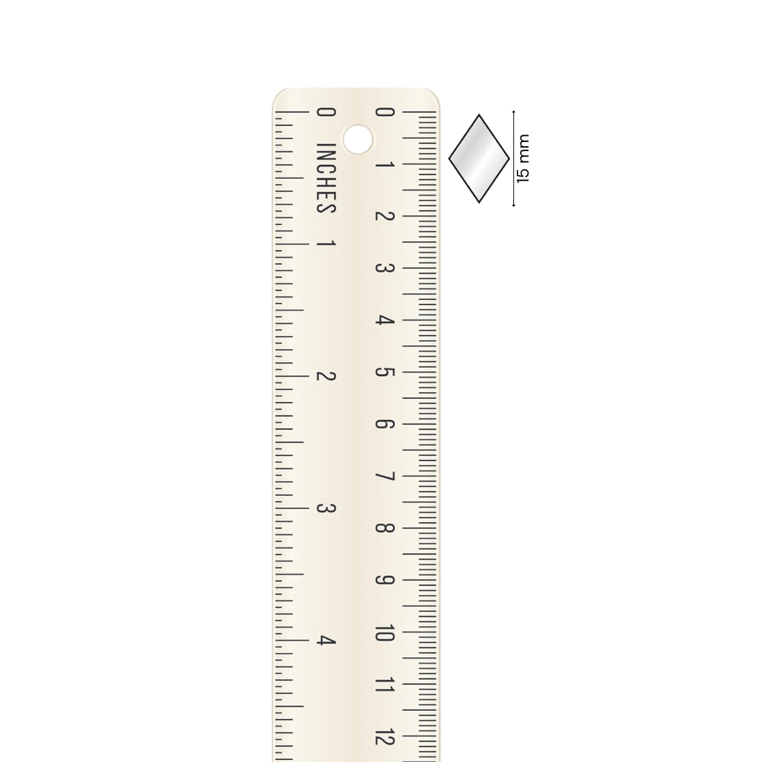 Glass Mirror- Diamond- 15MM