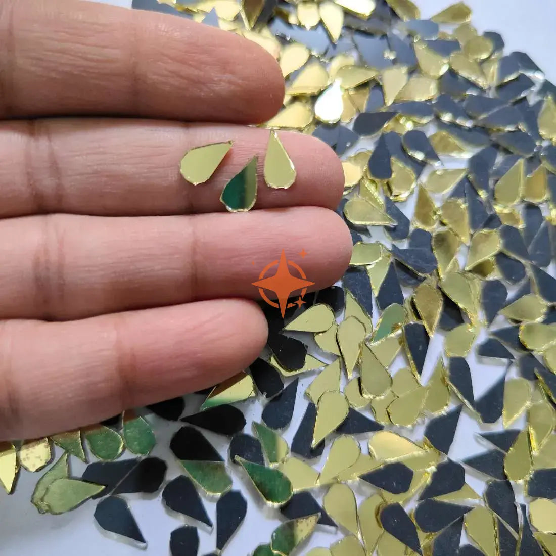 Golden Glass Mirror- Tear Drop- 10MM