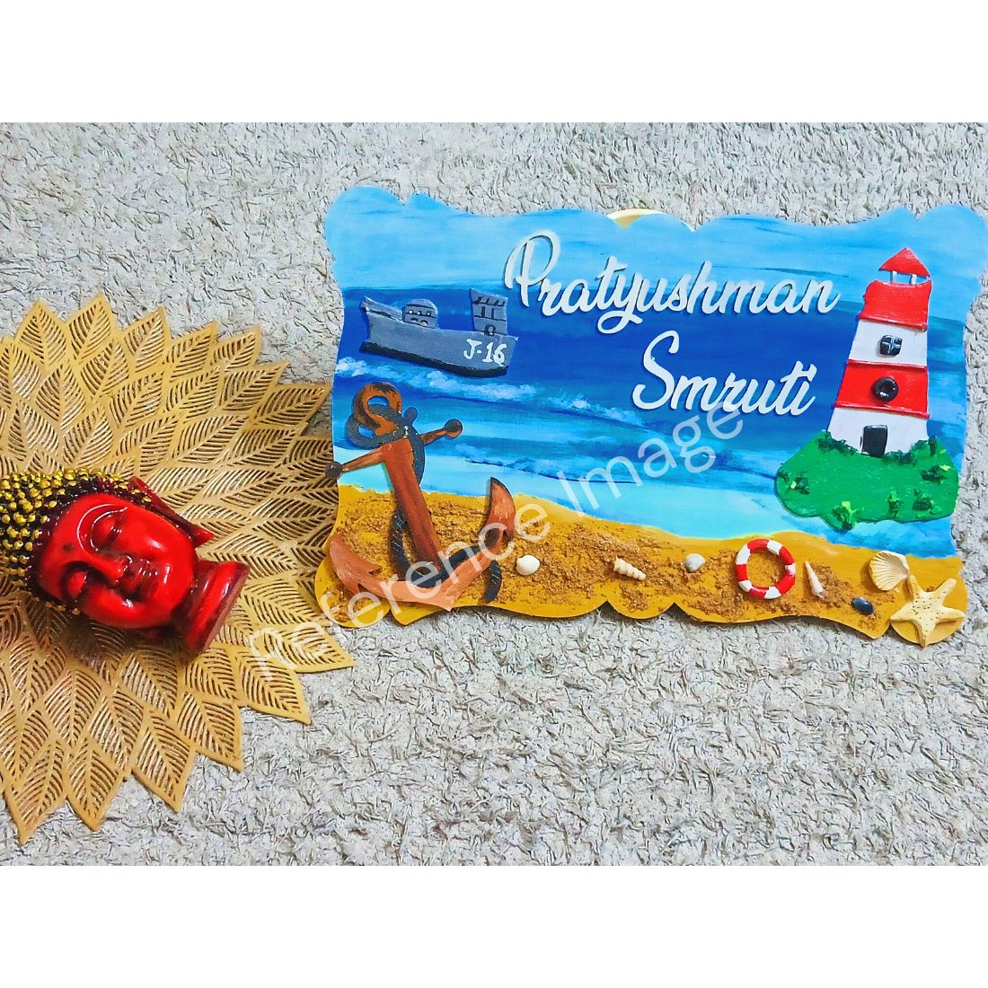 Rectangle Designer Name Plate Design-5