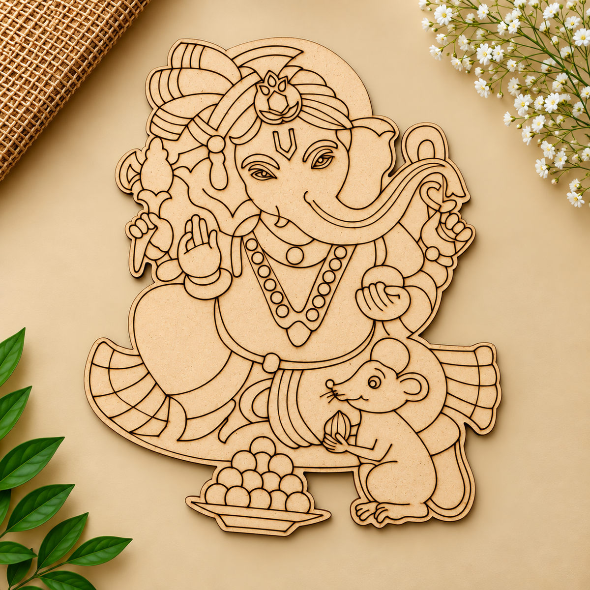 3mm MDF Ganesha Cutouts Design-09