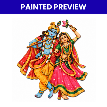 Pre Marked MDF Cutout Radha and Krishna