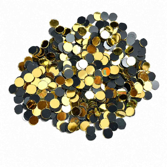 Glass Mirror- Round- Golden- 10MM