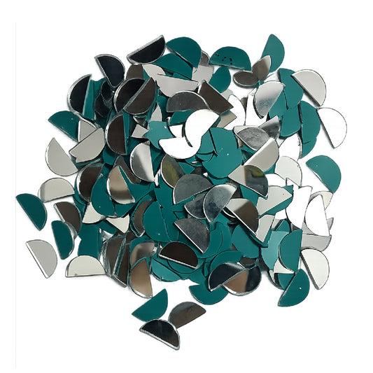 Glass Mirror- Half Circle- 14mm Diameter