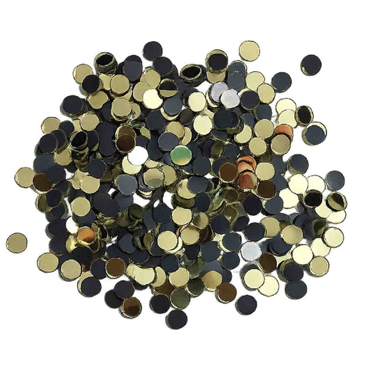 Glass Mirror- Round- Golden- 6MM