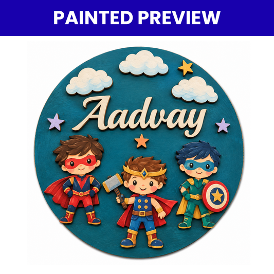 Kids Nameplate- Avengers-Theme