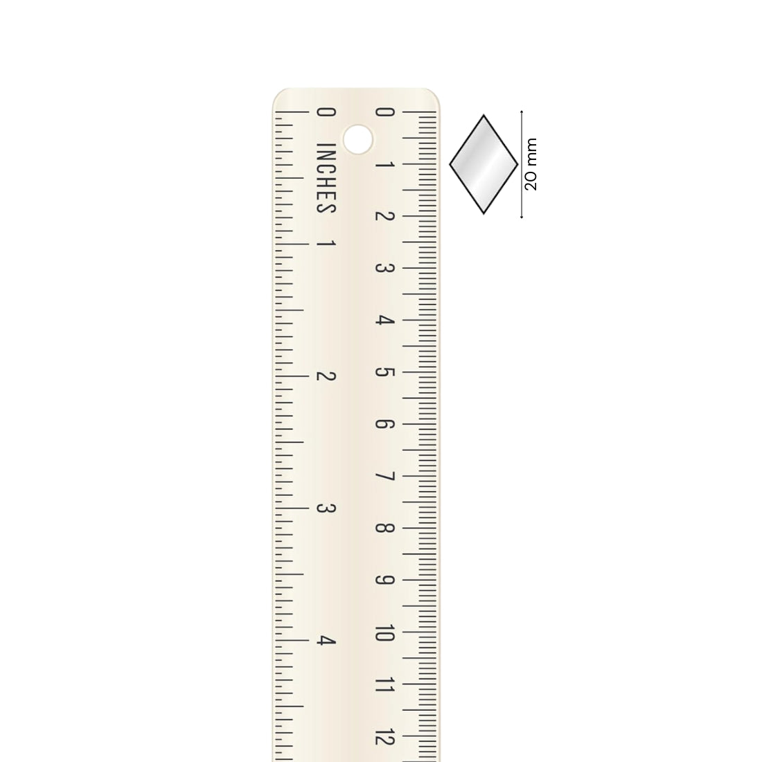 Glass Mirror- Diamond- 20MM