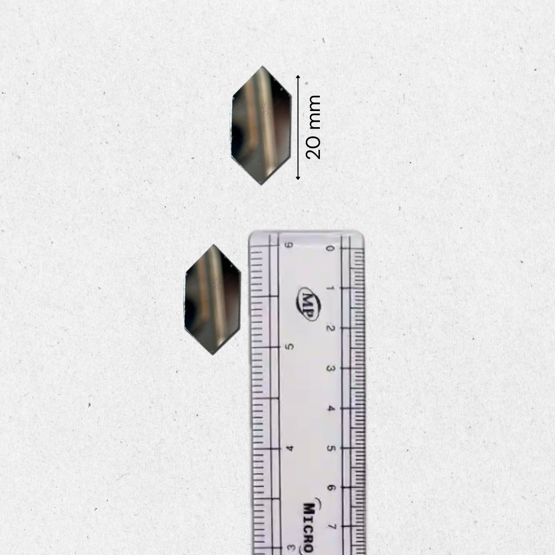 Glass Mirror- Long Hexa- Design-1- 20MM