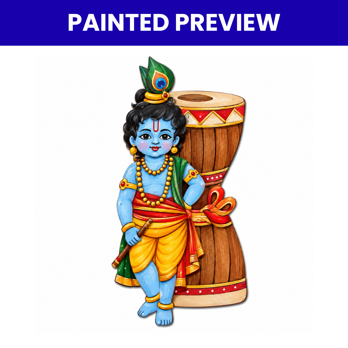 Pre Marked MDF Cutout Krishna Design-03
